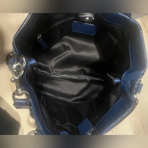 Coach Patent Leather Ashley Carryall in Cobalt Blue - Picture 6 of 12